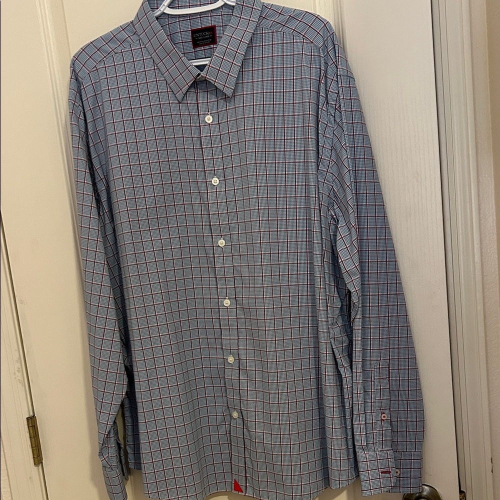 UNTUCKit Blue and Red Plaid Button Down Shirt